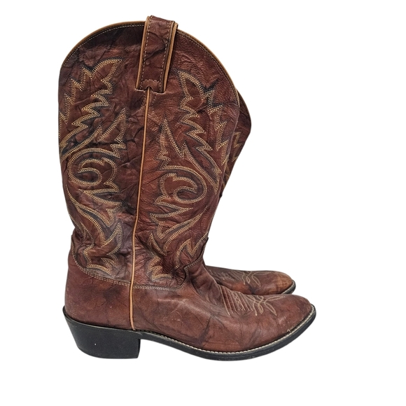 Justin Boots Men's Brown Leather Western Boots - Picture 1 of 7